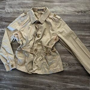 Liz Claiborne Khaki Button-Up jacket